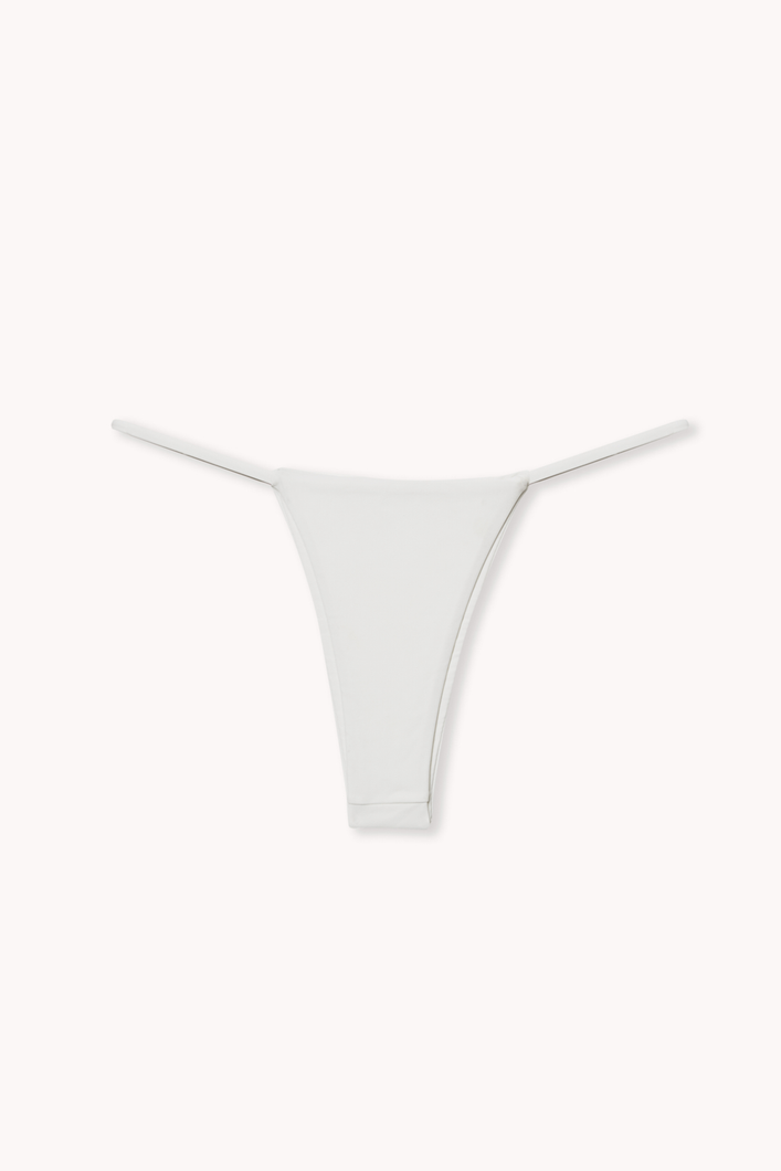 Detail of the Cayman bikini bottom in cream color | Ookioh women's swimwear