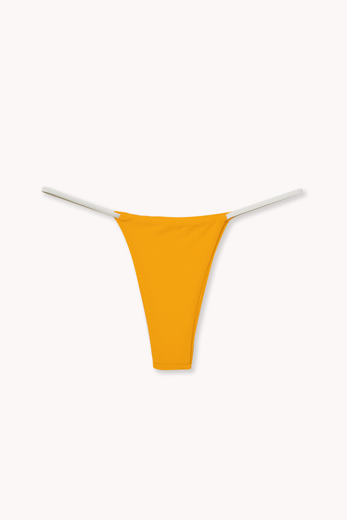 Detail of Cayman bikini bottom in marigold